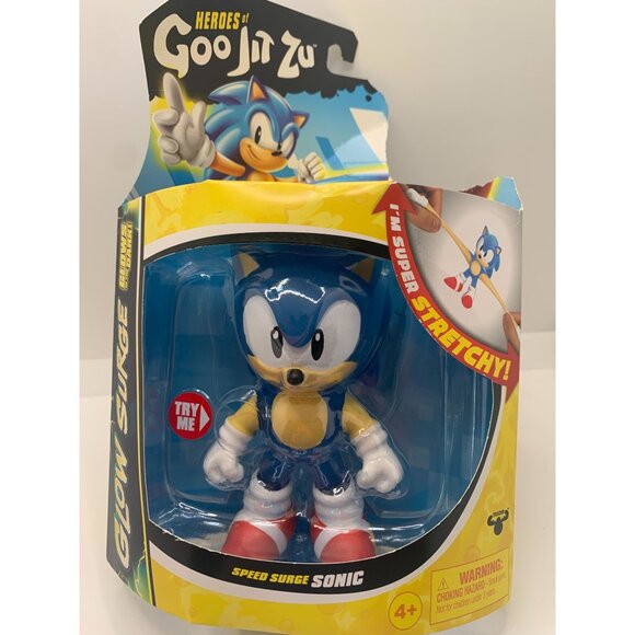 Heroes Of Goo Jit Zu Sonic The Hedgehog Stretchy Toy 4+ Glow In The Dark Action - Picture 1 of 3